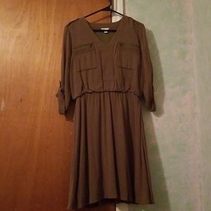 Green army style dress